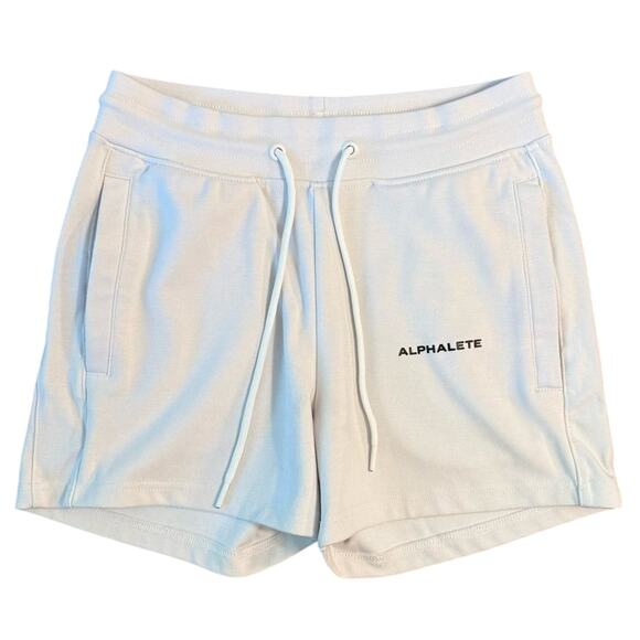 Alphalete Women’s Essential Core High Rise Short Zip Pockets White Size Small - Picture 1 of 10